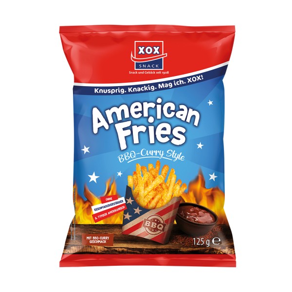 XOX American Fries BBQ-Curry 125g