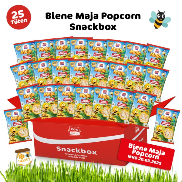 XOX Biene Maja Honig Popcorn Snackbox - MHD 20.03.2025