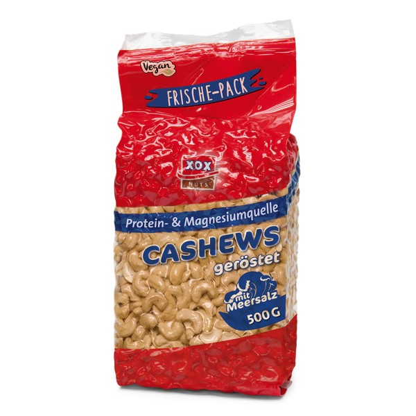 XOX Cashews geröstet und mit Meersalz 500g