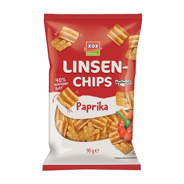 XOX Linsenchips Paprika 90g